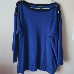 Lauren 3x Ralph Lauren Blue L/S Tunic style Top